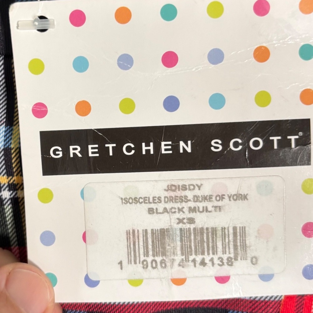 Gretchen Scott Isosceles Dress Duke of York Black Multi Plaid‎ Tartan XS NEW - Picture 5 of 13